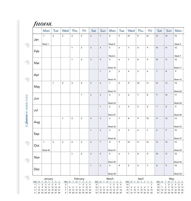 Horizontal Year Planner A5 2022