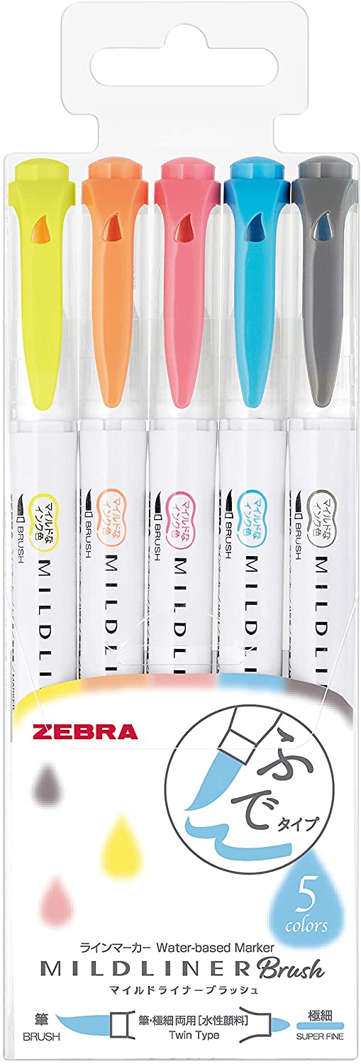 Zebra Mildliner- Orange 5 Colours Set