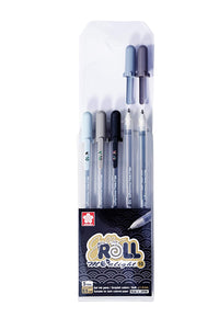 Sakura Moonlight Gelly Roll set of 5 Grey pens