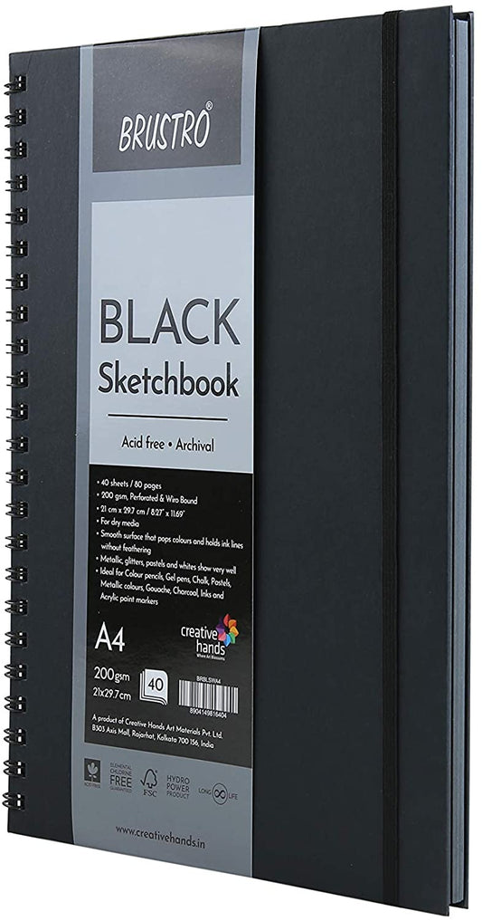 Brustro Black Sketchbook (A4 size)