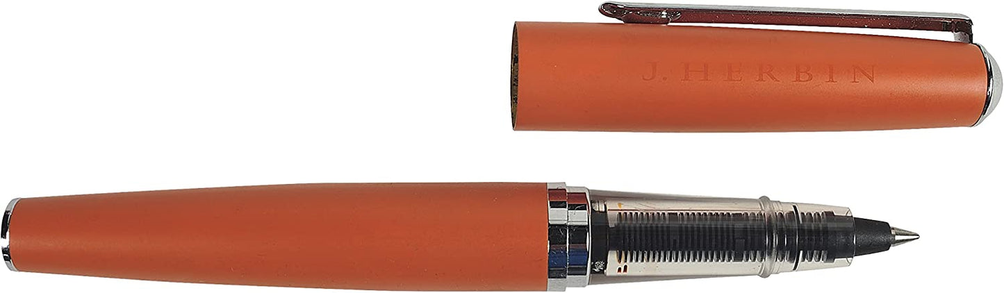 Herbin Metal Rollerball Pen, Fine Nib, Orange