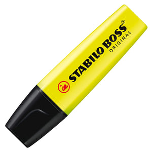 STABILO BOSS Original - Highlighter Pen - Wallet of 4 (Fluorescent Yellow)