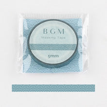 Load image into Gallery viewer, BGM Aomi Wave Pattern Slim Washi Tape
