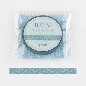 BGM Aomi Wave Pattern Slim Washi Tape