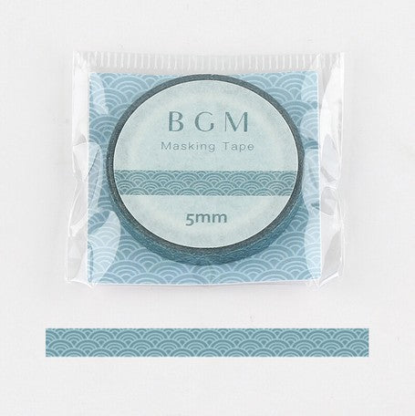 BGM Aomi Wave Pattern Slim Washi Tape