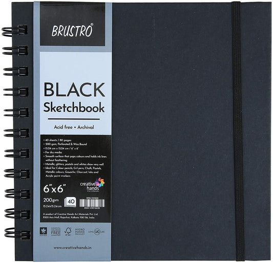 Brustro Black Sketchbook (6x6 inches)