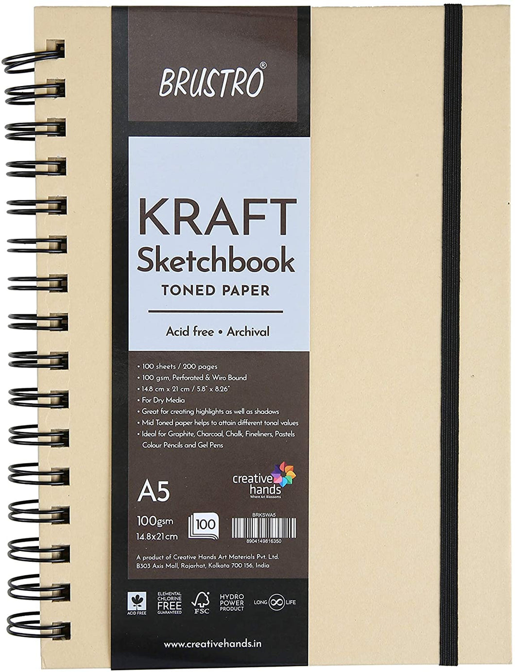 Brustro Toned Paper - Kraft Sketchbook (A5 size)