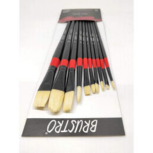 Load image into Gallery viewer, BRUSTRO Artists White Bristle Set of 10 Brushes for Oil and Acrylic
