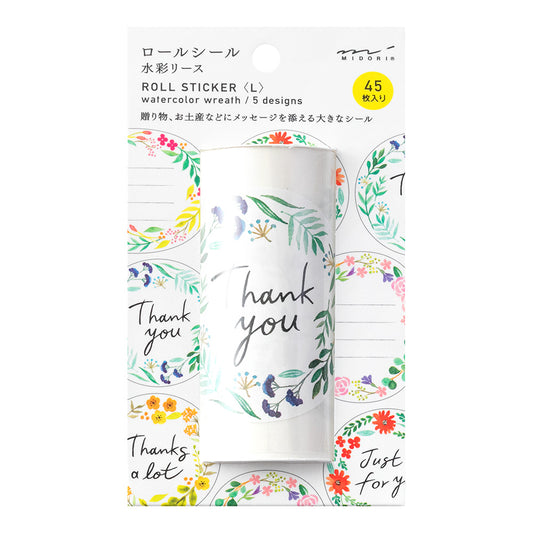 Roll Sticker L Watercolor Wreath