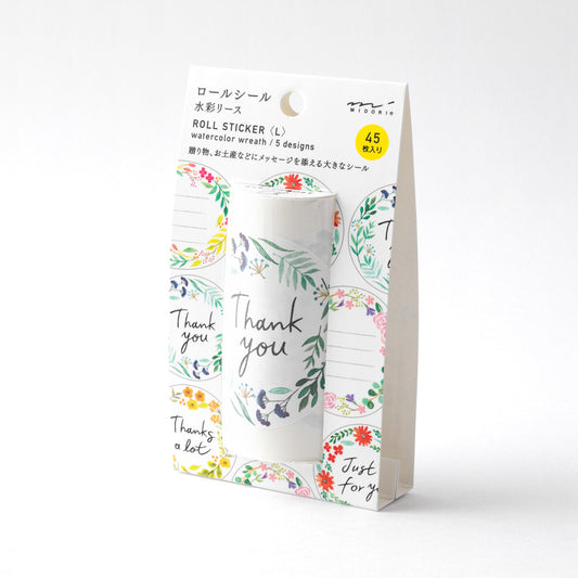 Roll Sticker L Watercolor Wreath