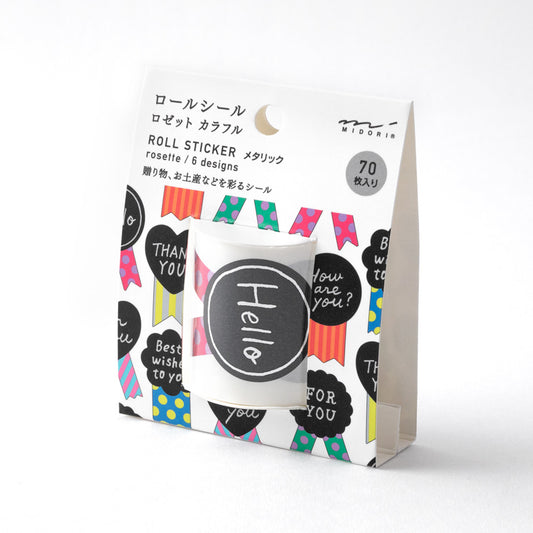 Roll Sticker Metallic Rosette Colourful