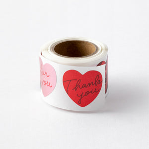 Roll Sticker Metallic Heart Red