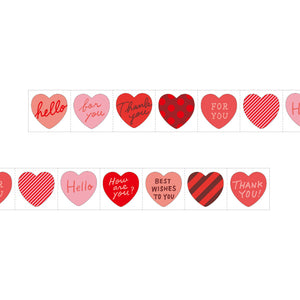 Roll Sticker Metallic Heart Red