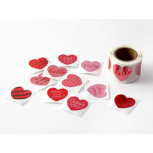 Load image into Gallery viewer, Roll Sticker Metallic Heart Red
