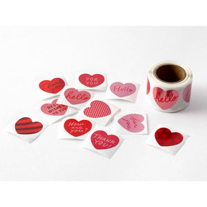 Roll Sticker Metallic Heart Red