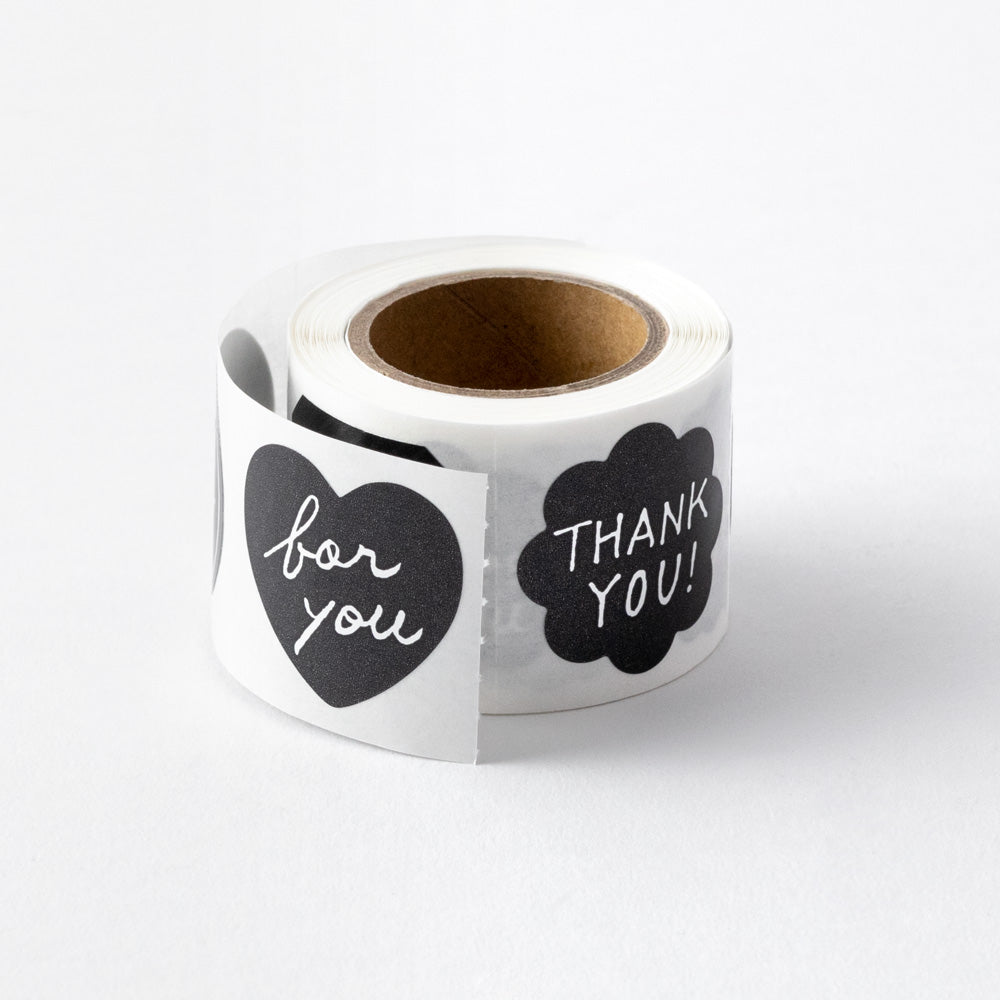 Roll Sticker Metallic Message Black