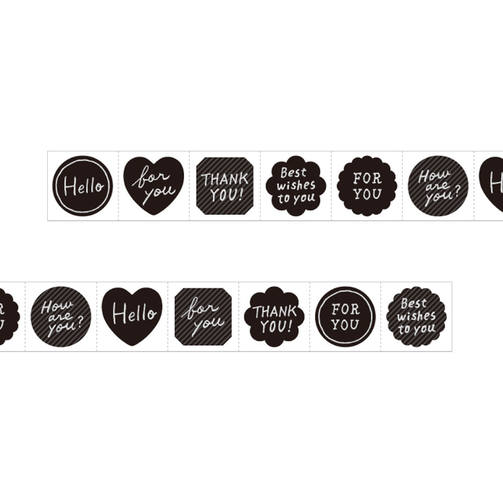 Roll Sticker Metallic Message Black