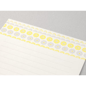 Letter Set 477 Letterpress Flower Line Yellow