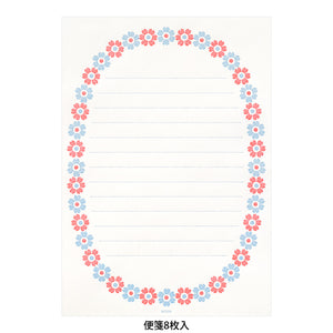 Letter Set 478 Letterpress Flower Frame Light Blue