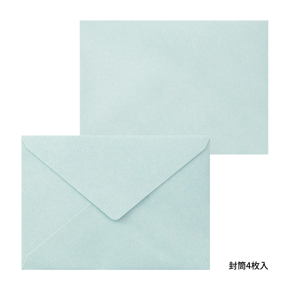 Letter Set 478 Letterpress Flower Frame Light Blue