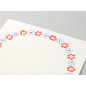 Letter Set 478 Letterpress Flower Frame Light Blue