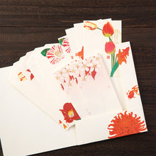 Load image into Gallery viewer, Letter Writing Set Seasonal Flowers Red
