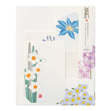 Load image into Gallery viewer, Letter Writing Set Seasonal Flowers Blue
