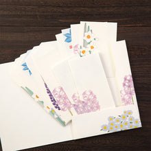 Load image into Gallery viewer, Letter Writing Set Seasonal Flowers Blue
