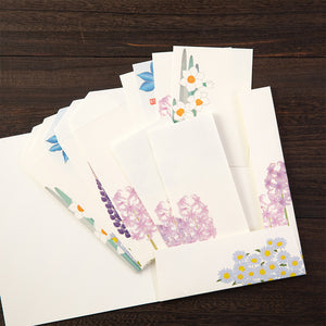 Letter Writing Set Seasonal Flowers Blue