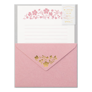 Letter Set 506 Foil-stamped Envelopes Flowers