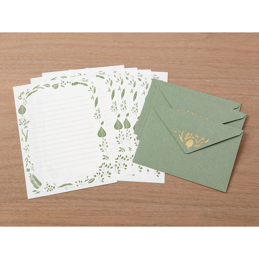 Letter Set 507 Foil-stamped Envelopes Leaves
