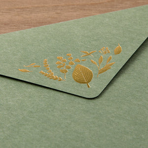Letter Set 507 Foil-stamped Envelopes Leaves