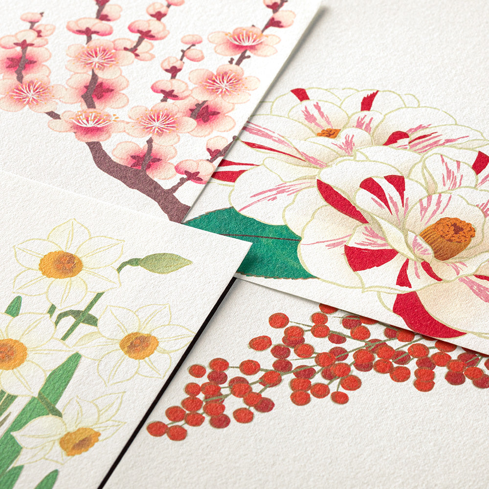 Letter Pad 085 Four Designs Winter Flower S2