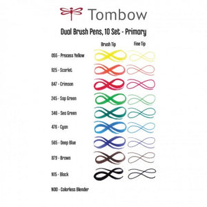 Tombow Dual Brush Pen - Set of 10