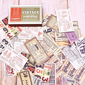 60 Piece Vintage Coupon Stickers