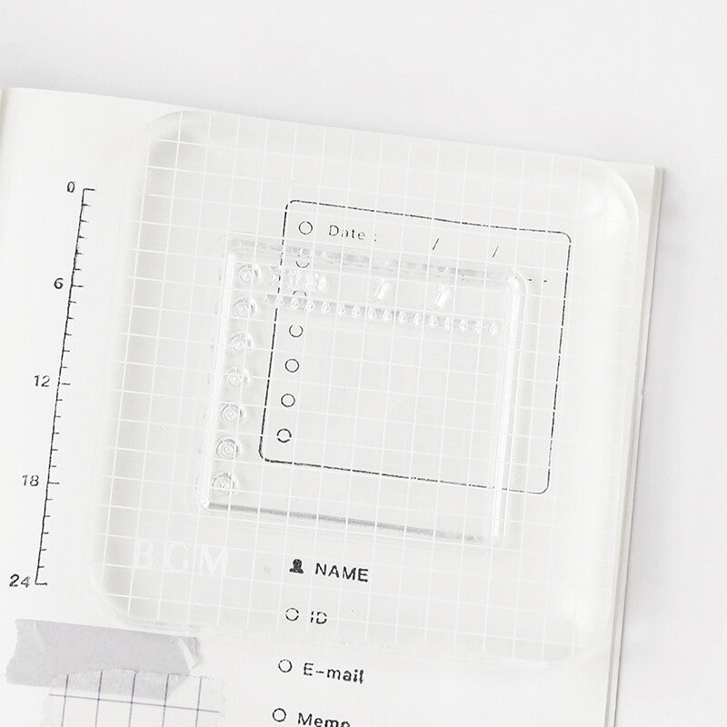 Clear Stamp Grid Acrylic Block