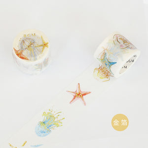 Jellyfish Starfish Washi Tape (Gold Leaf)