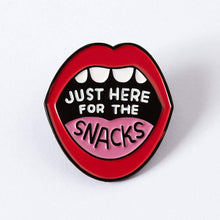 Load image into Gallery viewer, Just Here For The Snacks Enamel Pin

