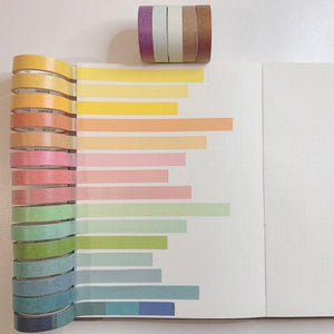 100 Piece Misty Rainbow Washi Tape Set