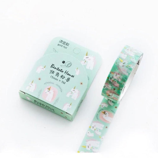 Unicorn Bubble Gold Foil Wash Tape