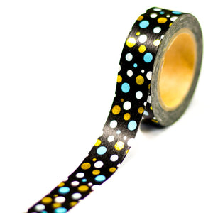 Black Washi Tape with Polka Dots