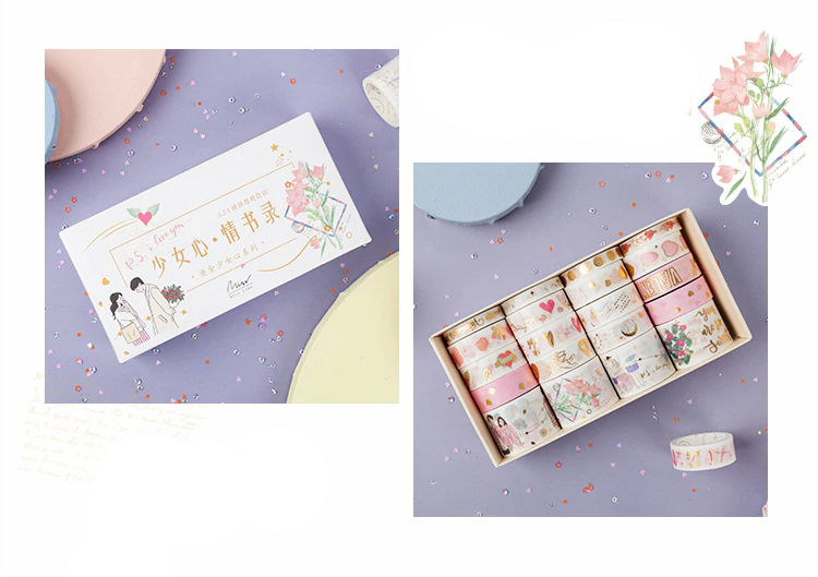 20 Pcs Vintage Girl Washi Tape Set