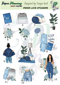 Denim Love Sticker Sheet