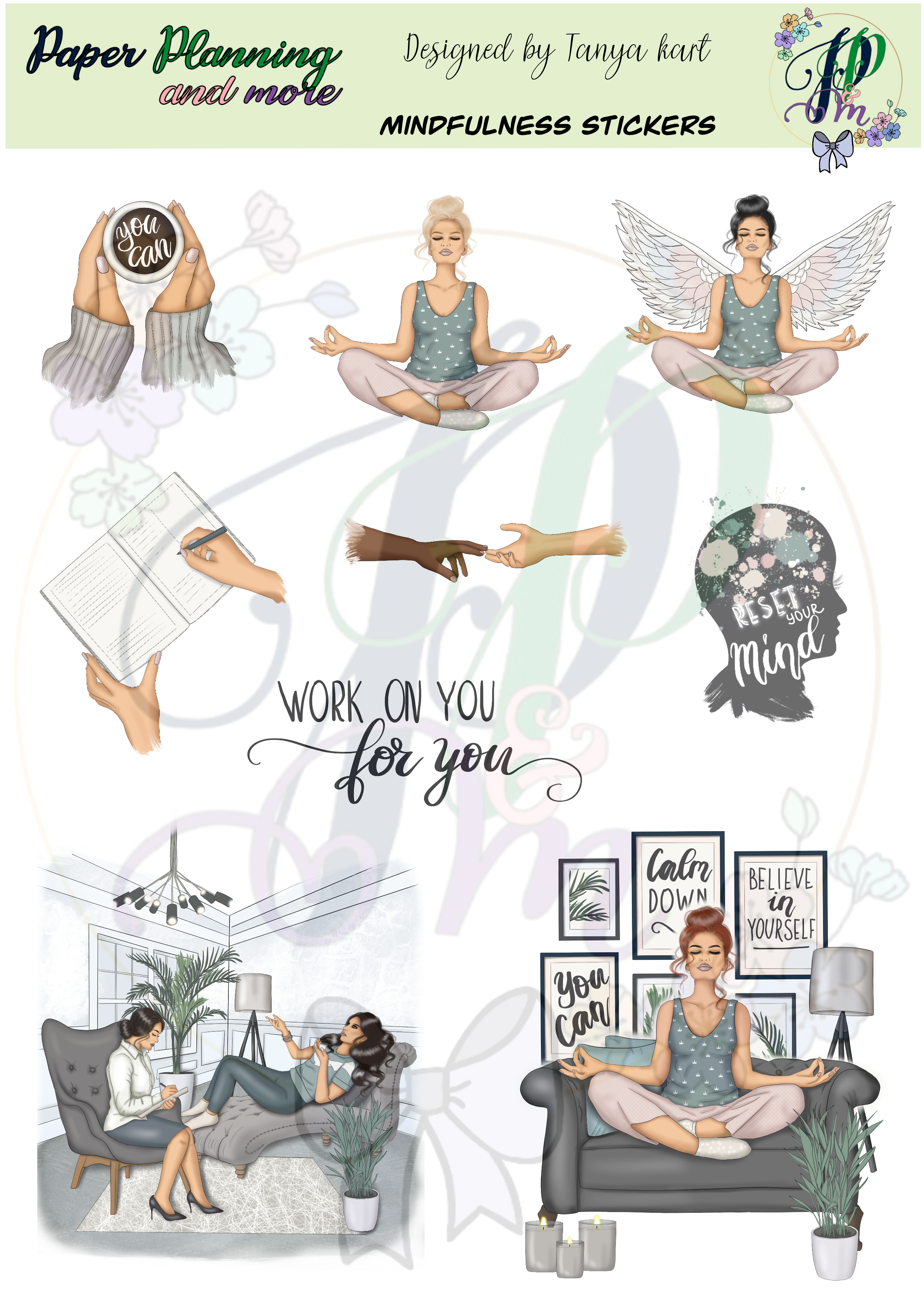Mindfullness Sticker Mindfulness Sticker Sheet – Paper planning and more