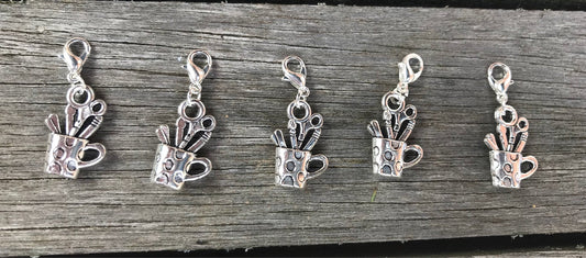 Silver Cup of Stationery Planner Charm