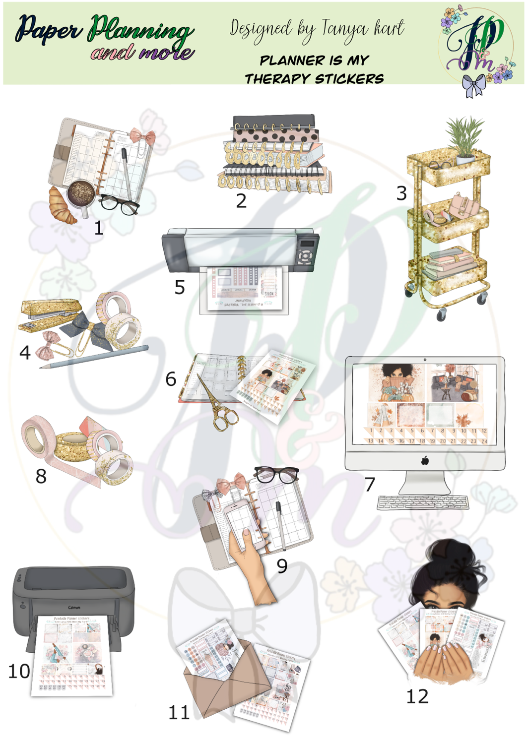 Planning is my Therapy Sticker Sheet
