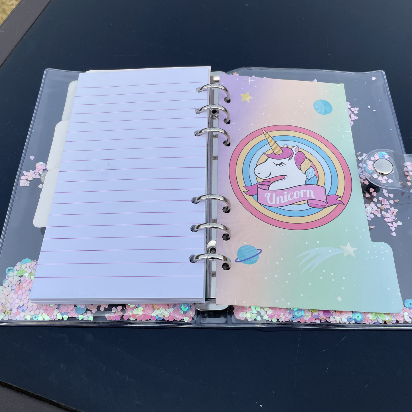 Unicorn Transparent Ring Binder