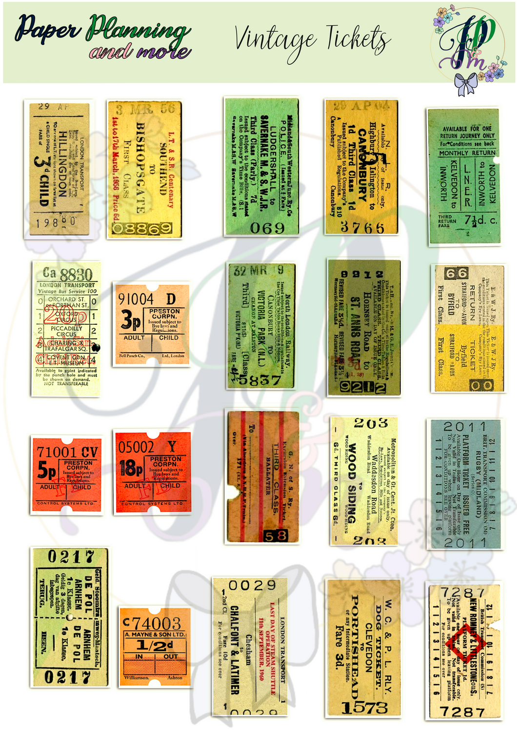 Vintage Tickets Sticker Sheet 2
