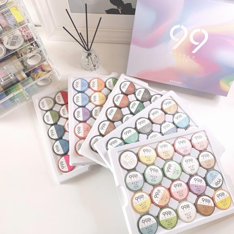 100 Piece Misty Rainbow Washi Tape Set