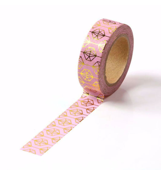 Pink Foiled Shapes Washi Tape